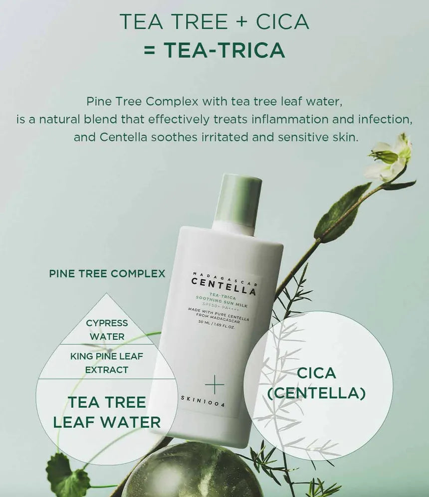 SKIN1004 - Madagascar Centella Tea-Trica Soothing Sun Milk, 50 ml